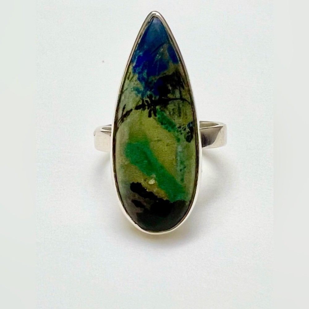 Vintage Solid Sterling Silver Azurite Ring